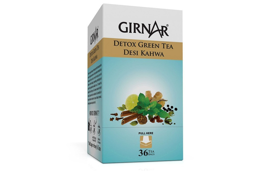 Girnar Detox Green Tea Desi Kahwa   Box  36 pcs